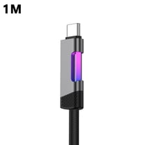 120W Super Fast Charging USB C to USB Cable, RGB LED Light Sync PD Full Compatibility, Braided Durable Phone Charger Cord (3.3 ft, Black)