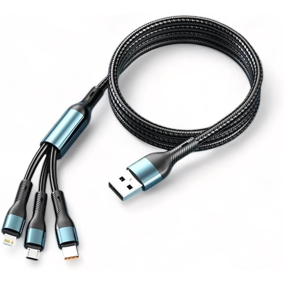120W USB C 3 In 1 Charging Cord Micro USB Type-c Multiple Mobile Phone Fast Charging Cable