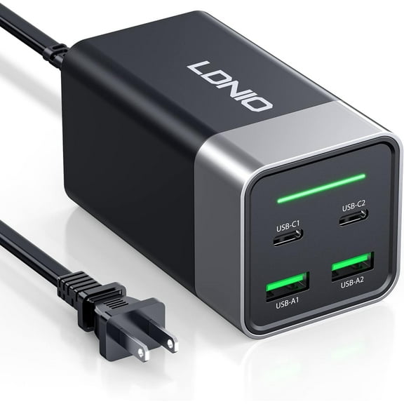 USB C Charger 120W 4 Ports GaN III Fast Desktop Charger with 2 USB-C +2 USB-A, PD 100W Power Adapter for MacBook Pro/Air, iPad, iPhone 14/15 Pro Max, Galaxy 22/21, Steam Deck and More