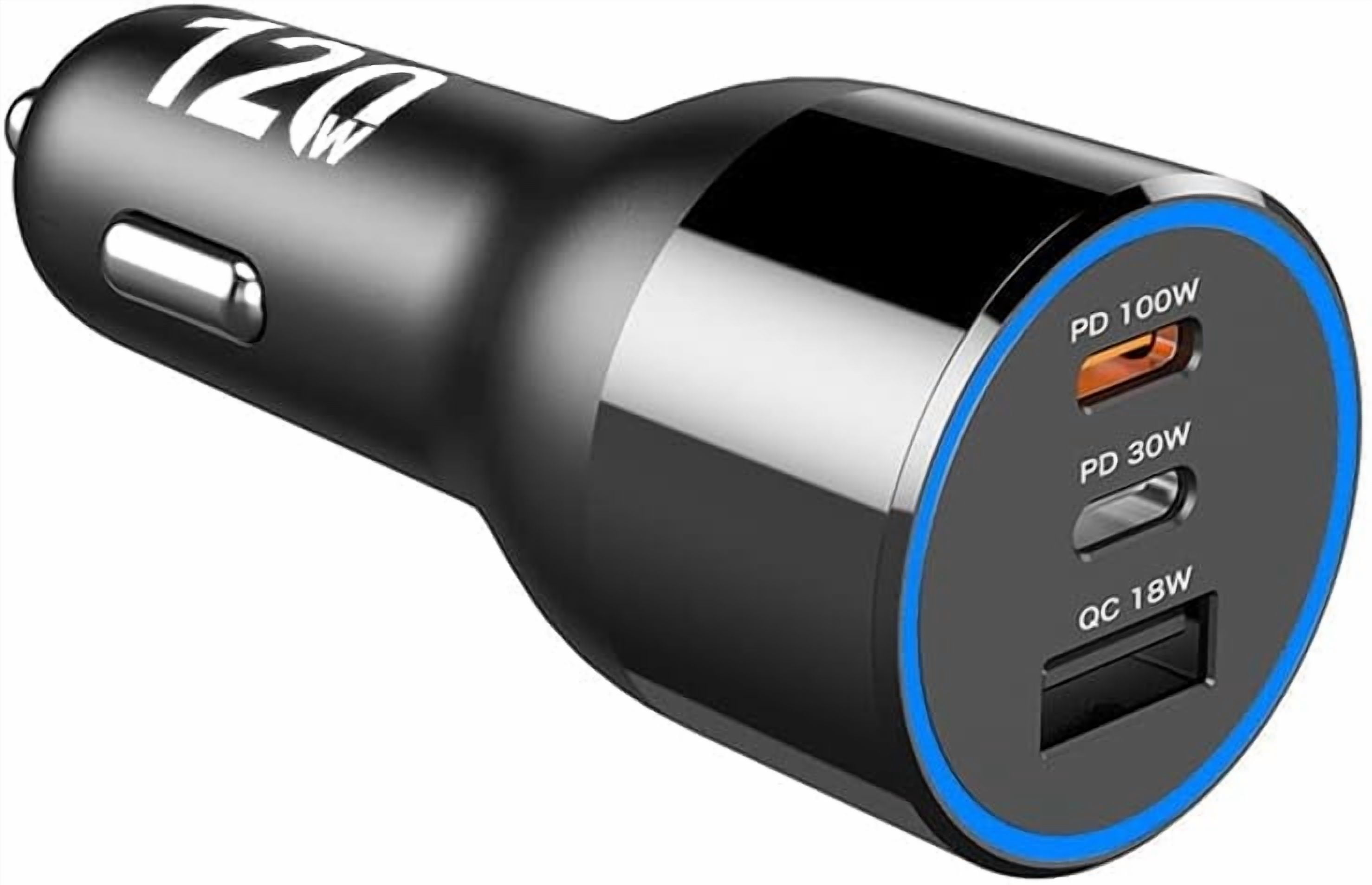 120W USB C MacBook Car Charger, 3-Port PD 100W PPS 45W QC5 Super Fast Charger Adapter for iPhone 15 15 Plus 15 Pro 15 Pro Max, iPad, MacBook,Samsung Galaxy S24 S23 Ultra