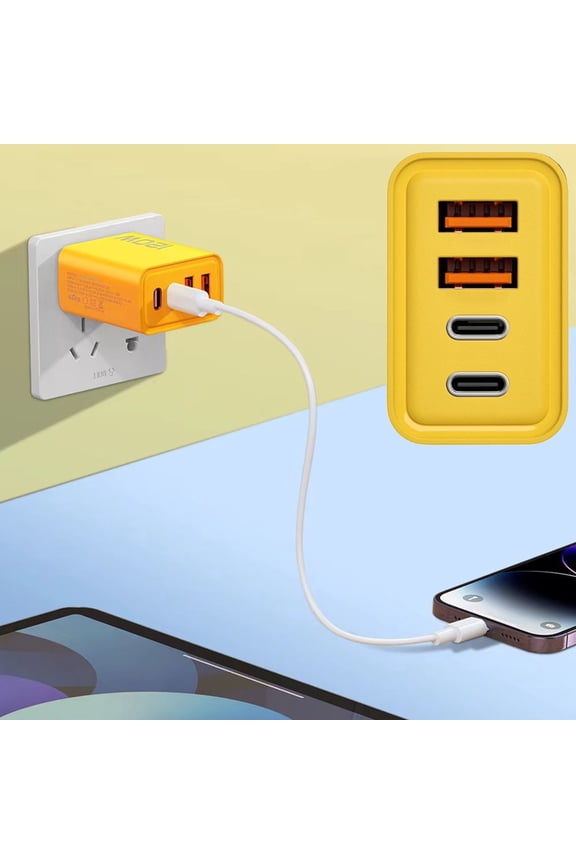 120W USB Fast Charger Adapter Type C PD Wall Charging Block, Smart Chip Multi Device Fast Charging Overheat Protection Compact Design, for Home Office Travel Business Devices