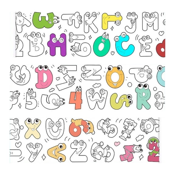 120X12 Inch Drawing Roll DIY Coloring Paper Roll for Painting and Education with Non-Repeating Patterns and Easy Tear Tooth Line for Artistic Design