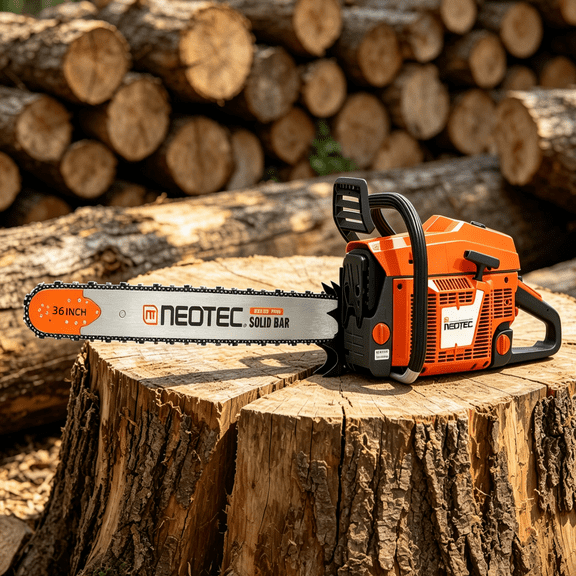 120cc Gas Powered Chainsaw 36 Inch Bar 8.4HP 6.2KW 2-Cycle Large Engine Gasoline Saw for Tree Cutting Firewood Logging Farming Ranching Land Clearing
