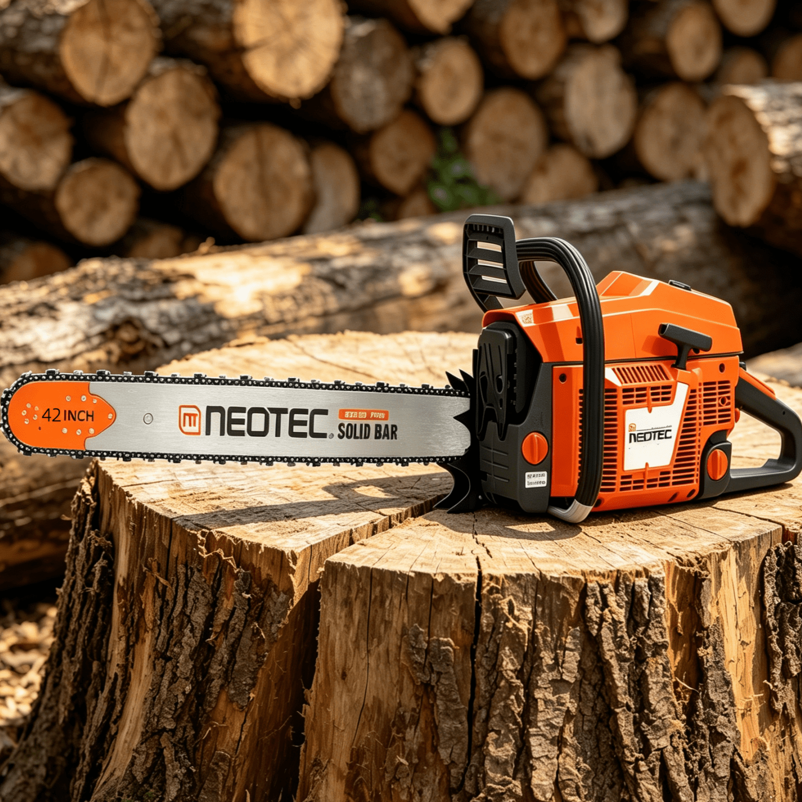 120cc Gas Powered Chainsaw 42 Inch Bar 8.4HP 6.2KW 2-Cycle Large Engine Gasoline Saw for Tree Cutting Firewood Logging Farming Ranching Land Clearing Timber Harvesting Heavy Duty Professional Motosi