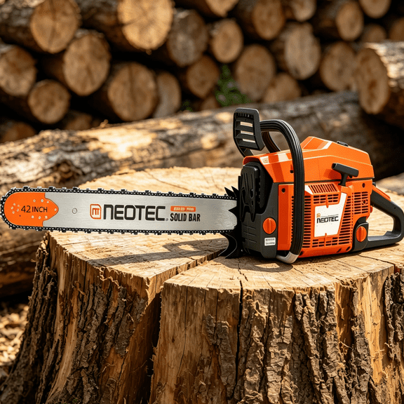 120cc Gas Powered Chainsaw 42 Inch Bar 8.4HP 6.2KW 2-Cycle Large Engine Gasoline Saw for Tree Cutting Firewood Logging Farming Ranching Land Clearing Timber Harvesting Heavy Duty Professional Motosi