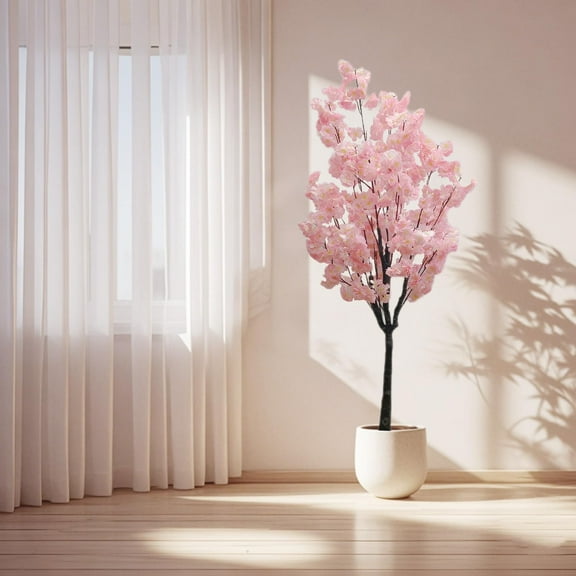 120cm/150cm/180cm Artificial Cherry Blossom Tree - Realistic Faux Pink Blossoms in Pot - Large Indoor/Outdoor Decorative Plant for Home, Office & Wedding Decor