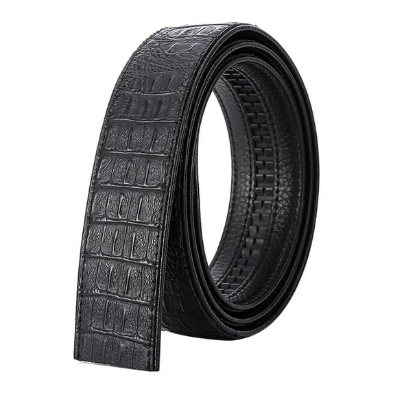120cm Men Leather Ratchet Belt Waistband Strap for Automatic 2 Type