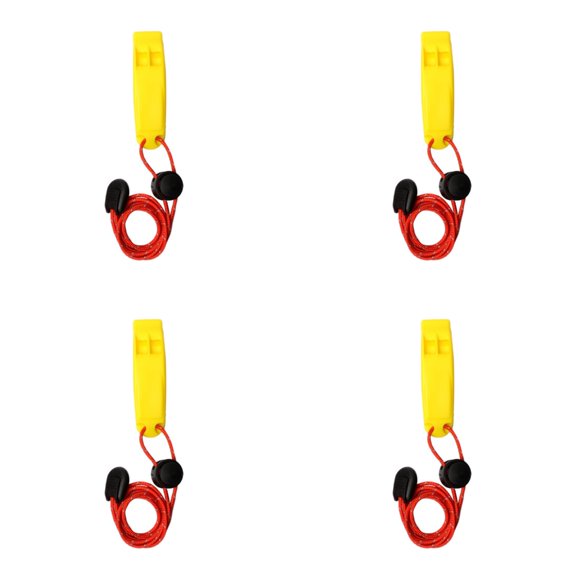 4pcs Safety Signaling Whistle with Adjustable Neck Strap for Kayaking Fishing Boating Emergency Whistle Portable