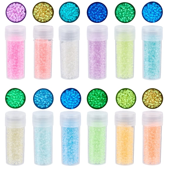120g 2mm Glow in The Dark Seed Beads 11/0 Glass Seed Bead Kit Small Cute Green Blue Colorful Luminous Pony Spacer