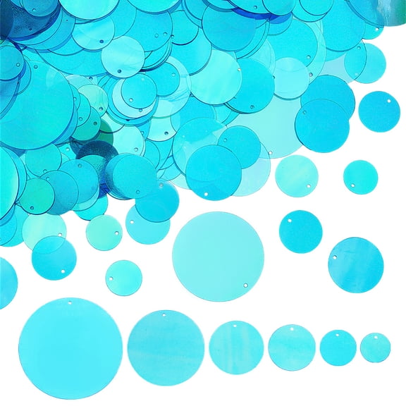 120g Large Sequins for Crafts 6 Size Blue Flat Round Sequin Paillettes PVC Loose Sequins and Spangles for DIY Crafts Sewing Embroidery AppliqueDIY