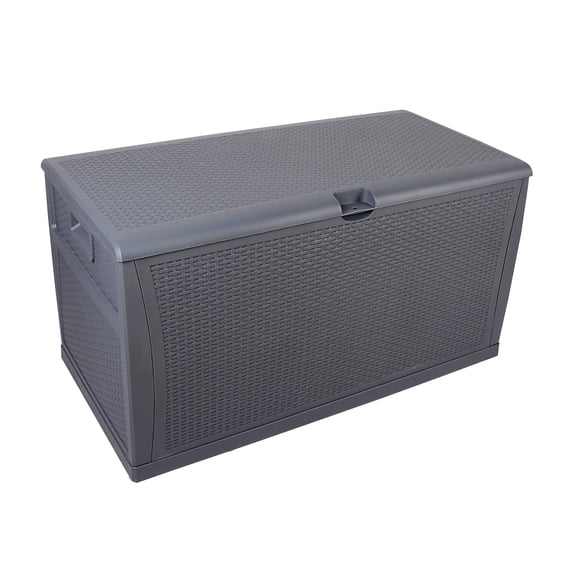 120gal 460L Outdoor Garden Plastic Storage Deck Box Chest Tools Cushions Toys Lockable Seat Waterproof, Gray