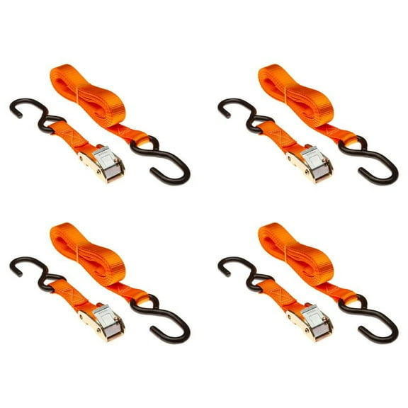 120in Orange Motorcycle & ATV Cam Buckle Tie-down Strap Set