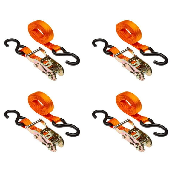120in Orange Motorcycle & ATV Ratchet Tie-down strap set