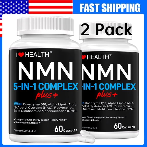 120mg NMN Supplement with Resveratrol  Support Cellular Health  & Healthy Aging - Ultra Strength Capsules, USA Made