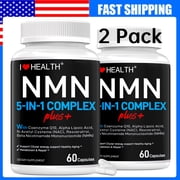 120mg NMN Supplement with Resveratrol Support Cellular Health & Healthy Aging - Ultra Strength Capsules, USA Made