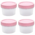 thumbnail image 1 of 120ml 4Pcs Small Food Containers with Lids Salad Dressing Container Reuseable Snack Container Plastic Jar Freezer Storage Jars, Leakproof/Microwave/Dishwasher Safe (Pink Cap), 1 of 5