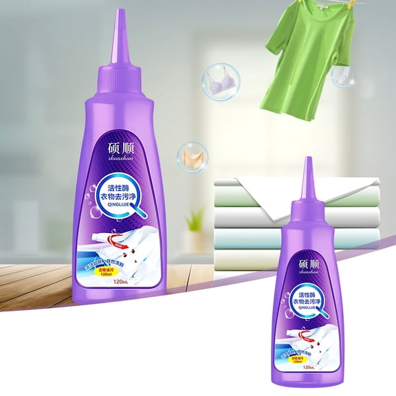 120ml Active Enzyme Laundry Stain & Odor Remover – Multi-Purpose Detergent for All Fabrics, Low-Foam Deep Clean, Safe for Machine & Hand Wash – Household Use