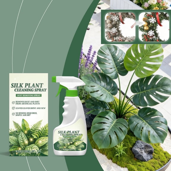 120ml Artificial Plant Cleaning Spray Mild Maintenance Cleaner For Home Office Fake Greenery Dust Removal Display Revitalizer