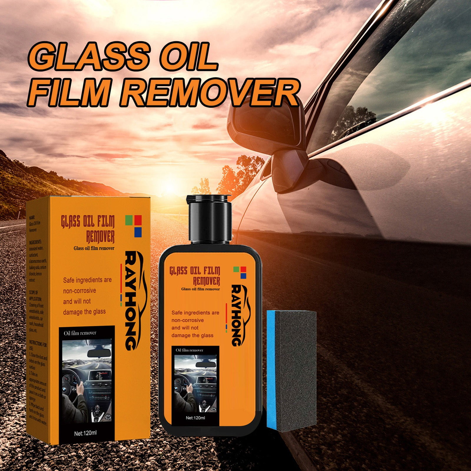 Car Glass Oil Film Stain Removal Cleaner, AutoGlass Oil Film Remover, Oil  Film Cleaner, Oil Film Remover for Car Window, Remove Stains, Rain and Fog