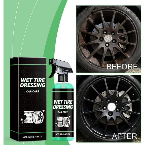 120ml Car Tire Brightener Foam Cleaner, Detergent Aging Tire Protection Oil Tire Wax, Protection Oil, All-in-One, Car Washing and Detailing Cleaner
