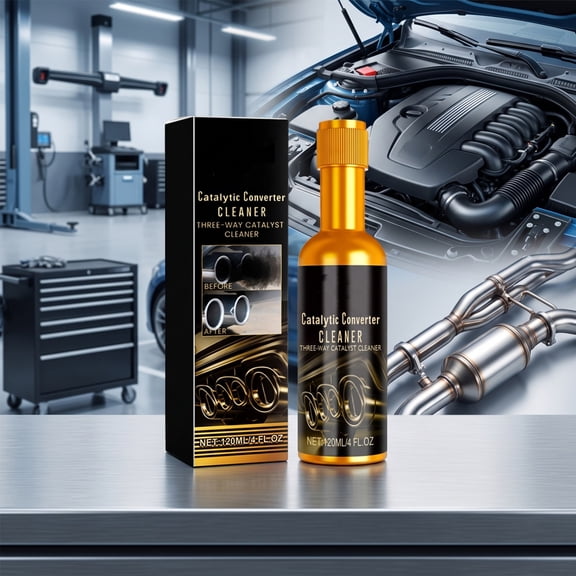 120ml Catalytic Converter Cleaner Three-Way System Cleaner for Gasoline Cars, SUVs, Pickup Trucks - Reduces Carbon Deposits, Exhaust Emissions, Fixes Check Engine Light