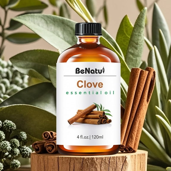 BeNatu 120ml Clove Essential Oil - Warm Spiced Scent for Candles, Diffuser & Soap Making - Holiday Seasonal Aroma, Strong & Long-Lasting
