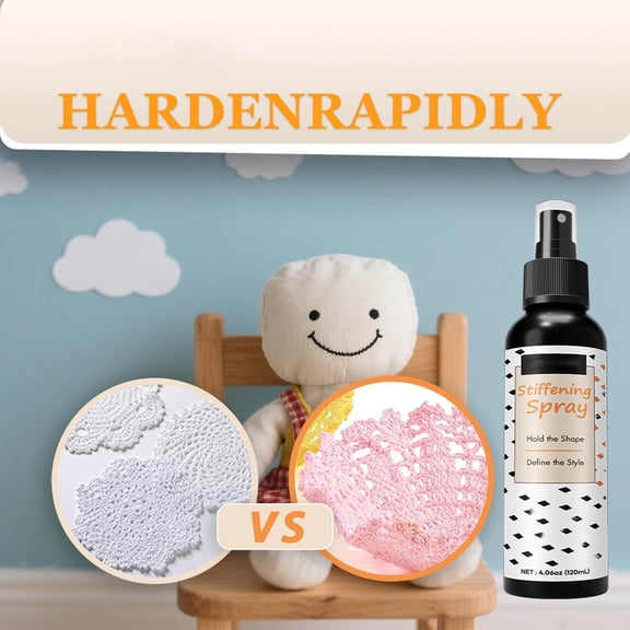 120ml Fabric Stiffening Spray, Hat Shape Setting Spray, Fast Dry Deformation Reinforce Agent for Textile DIY Home Craft