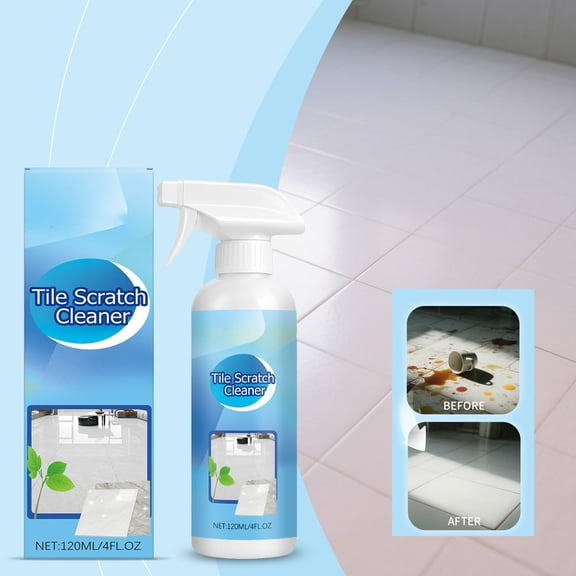 120ml Home Ceramic Tile Cleaner Scratch Remover Tile Polish Restorer Heavy Stain Cleaning Spray for Floor Wall Ceramic Porcelain Surface Repair Care Bright Shine Restoration Household Use