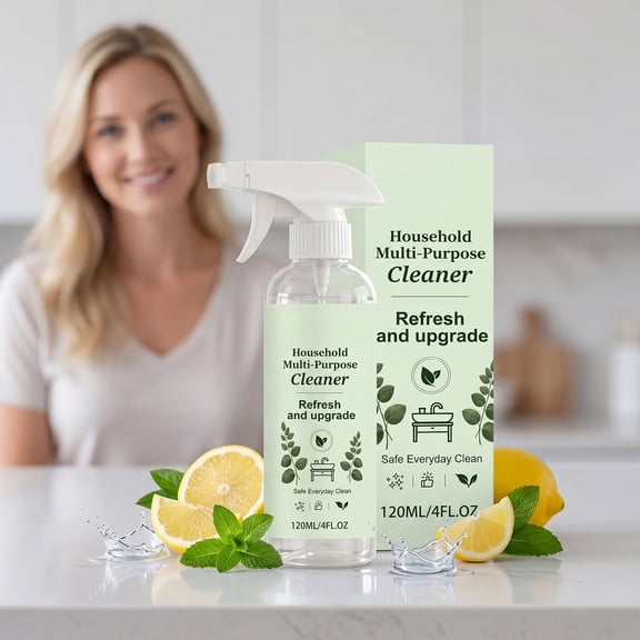 120ml Multi-Purpose Surface Cleaner Spray, Streak-Free All-Purpose Cleaner for Kitchen & Bathroom Counters, Tiles, Glass & More, Fresh Mint Scent, Gentle Daily Household Cleaner