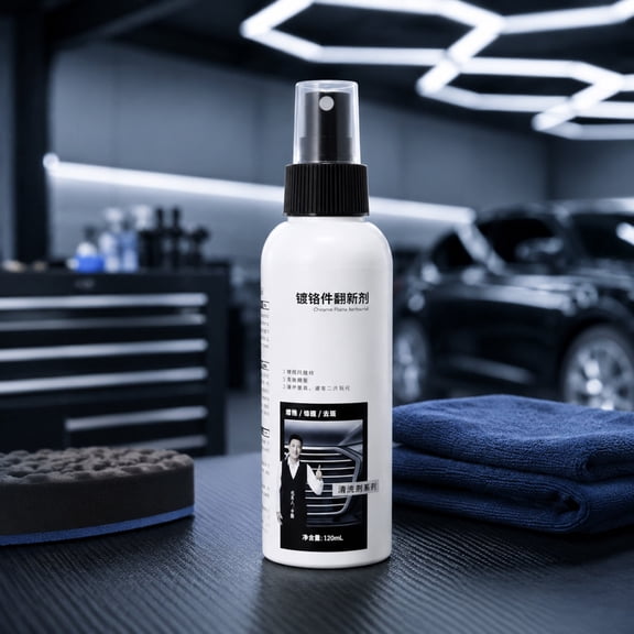 120ml Multi-functional Chrome Parts Refurbish Agent Car Logo Chrome Strip Rust Remover Brightening Restorer Auto Metal Surface Polishing Maintenance Liquid