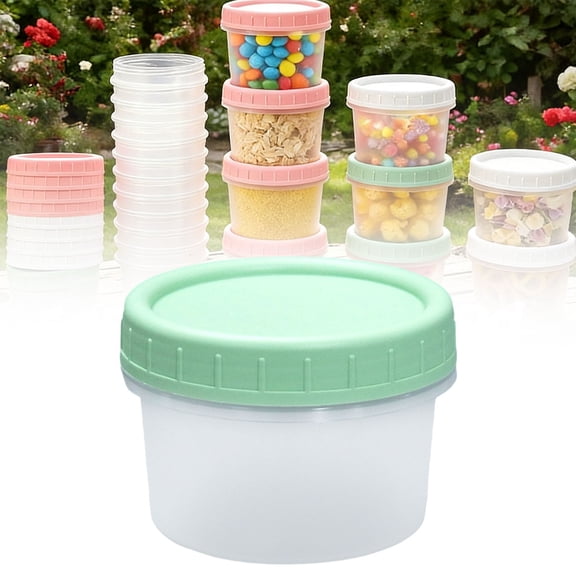 120ml Plastic Containers with Twist Lids 6 Pack, Stackable Food Storage Boxes for Snack Lunch Salad Dressing, BPA Free Microwave Freezer Dishwasher Safe