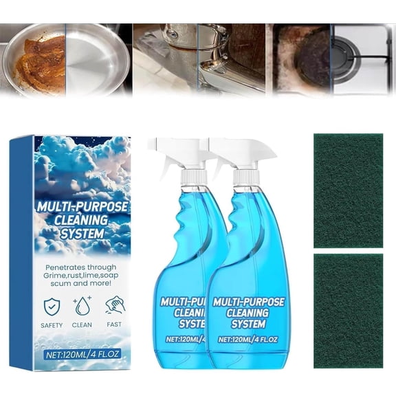 120ml Splash Foam Spray, Splash Spray Tablets & Spray Bottle Splash Spray All Purpose Cleaner Household Cleaners for Kitchen Bathroom（2Pcs）