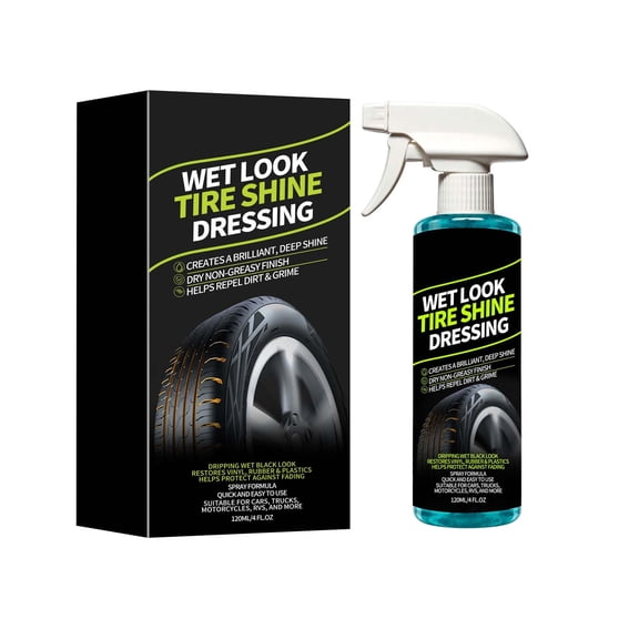 120ml Tire Gloss Coating Spray Non-Greasy Dry Finish Tire Protectant for Cars Motorcycles RV Plastic Rubber Restorer 1 Pack