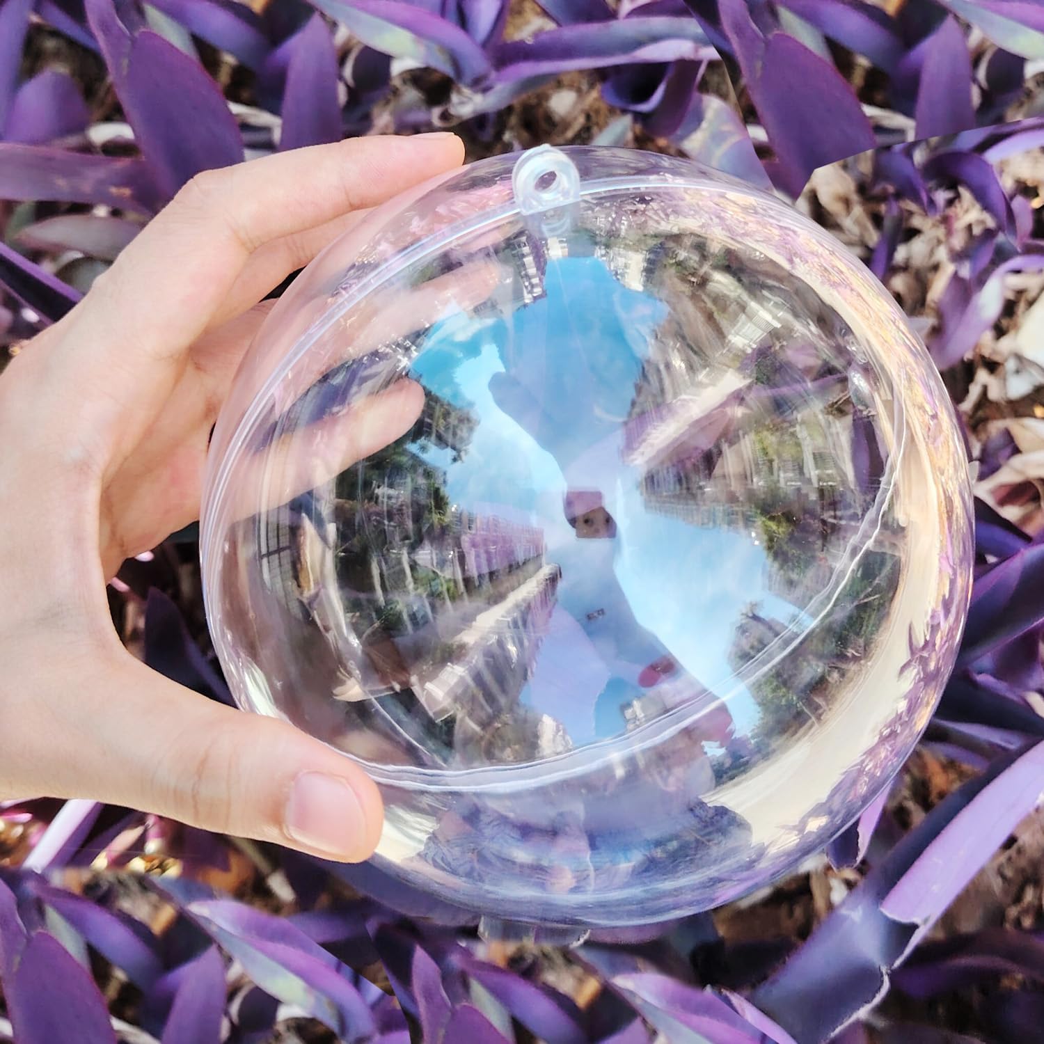 120mm 4.7inch 10Pcs Large Clear Ball Ornaments, Clear Plastic Fillable