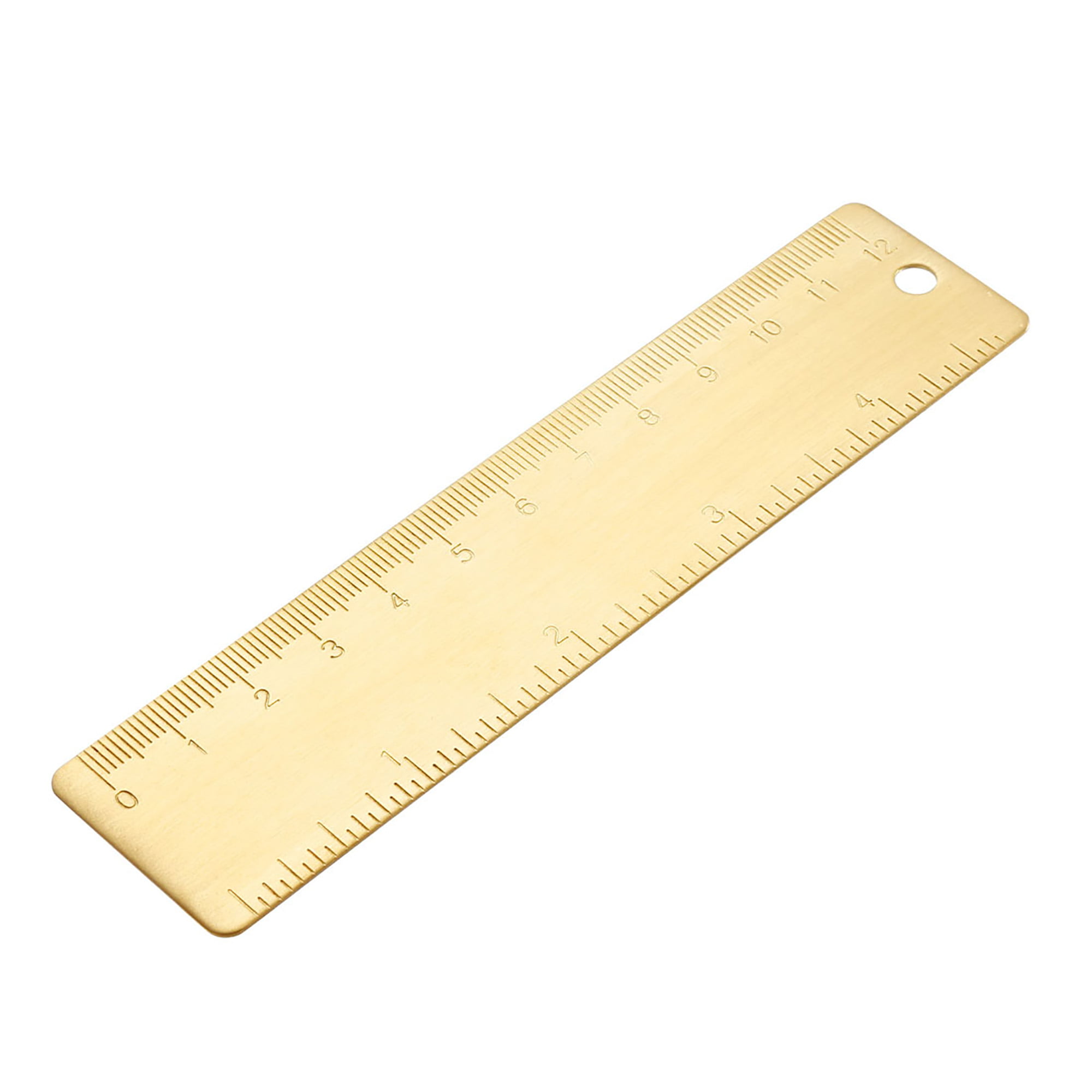120mm 4 Inch Brass Straight Ruler Measuring Tools with Hanging Hole 