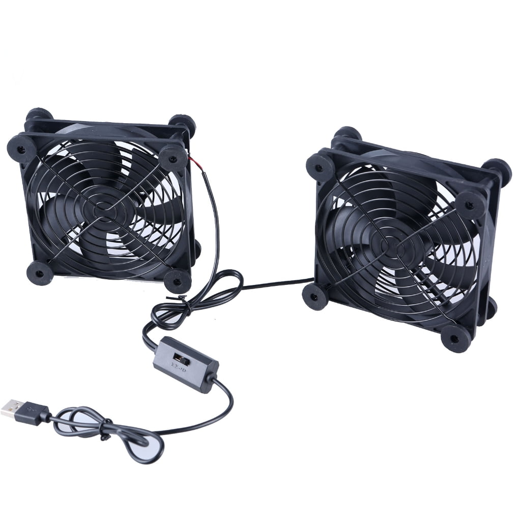 120mm 5V Double USB Powered PC Router Fans With Speed Controller ...