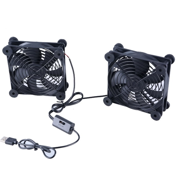 120mm 5V Double USB Powered PC Router Fans With Speed Controller Airflow Cooling Fan for Router Modem Receiver