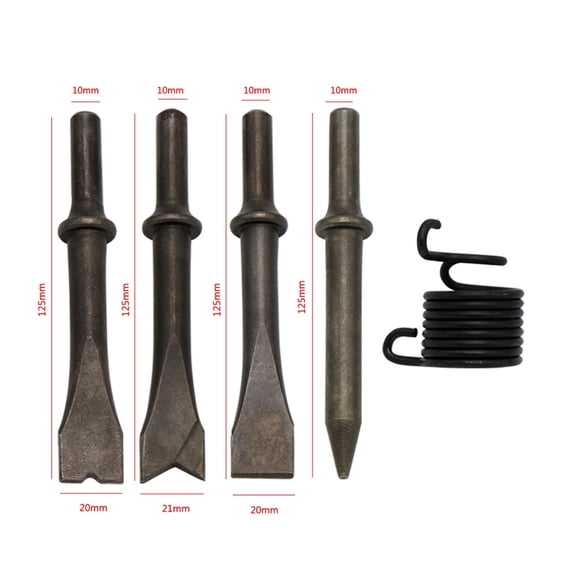 120mm Air Hammer Professional Handheld Pistol Gas Shovels Small Rust Remover Pneumatic Tools With 4 Chisels Set