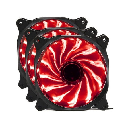 120mm RGB PC Case Fan Auto Changing 12V LED Computer CPU Fan for DIY Mining Rig Frame Project 3-Pack