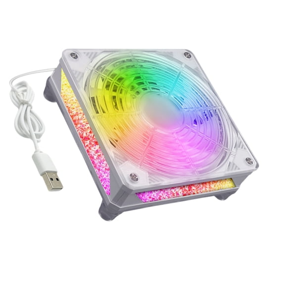 120mm Router Fan Cooling Fan Adjustable Speed Portable Cooling Fan with LED Light for Router Modem HDTV Box Electroni