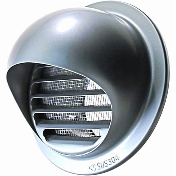 120mm Stainless Steel Exterior Air Vent Grille with Fly Screen and Fly Guard for Office Kitchen Bathroom
