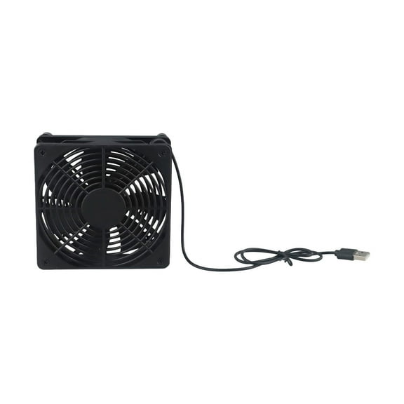 120mm USB PC Cooling Fan 5V High Airflow 56CFM for Router DVR Modem Laptop Computer Cabinet with Switch Cable Black ABS Quiet 1400RPM