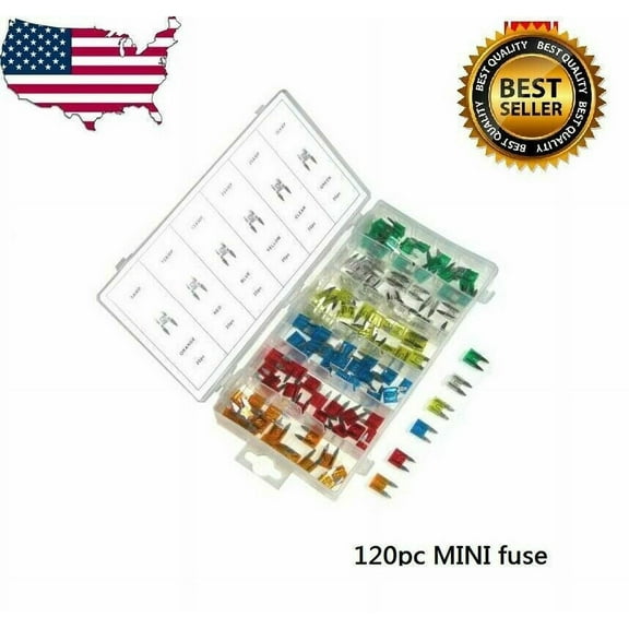 120pc MINI Blade Fuse Assortment Auto Car Motorcycle SUV FUSES Kit APM ATM
