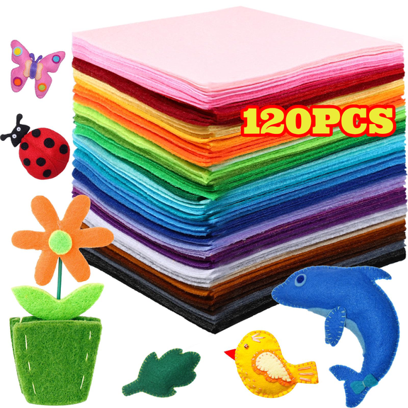 120pcs 12 x 8 inch Felt Sheets for Craft, 40 Assorted Colors Felt Squares Stiff Paper for DIY Crafts Sewing Patchwork