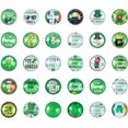 thumbnail image 1 of 120pcs 12mm Green Glass Cabochons 30 Style Lucky Tiles Half Round Dome Cabochon Irish Cabochons Mosaic Tile for Christmas St. Patrick”s Day Photo Pendant Jewelry Making, 1 of 9