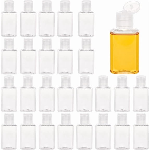 120pcs 30ml PET Bottles Leakproof Squeeze Bottles with PET Flip Caps for Laundry Detergent Sample Clear 3.5x2.1x7.8cm