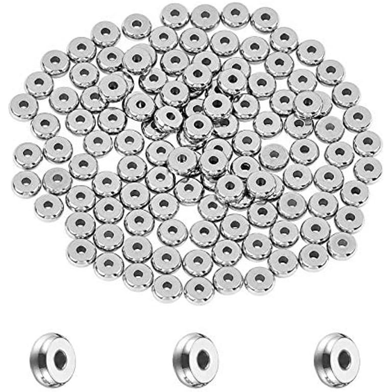 UNICRAFTALE About 20pcs 5 Colors 8mm Stopper Beads with Plastic Rondelle  Spacer Beads Slider Bead Spacers Stainless Steel Beads for Jewelry Making  Findings 2mm Hole 