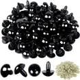 120pcs Black Crochet Eyes Bulk With Washers For Crochet Crafts Black