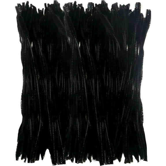 120pcs Black Pipe Cleaners Bump Pipe Cleaners Chenille Stems Craft Supplies Bending Plush 13mm x 12 inch for Creative Handmade DIY Art Craft