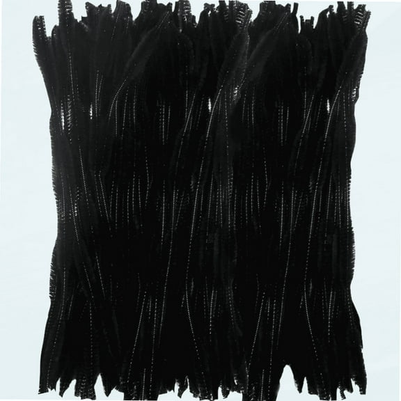 120pcs Black Pipe Cleaners Bump Pipe Cleaners Chenille Stems Craft Supplies Bending Plush 13mm x 12 inch for Creative Handmade DIY Art Craft